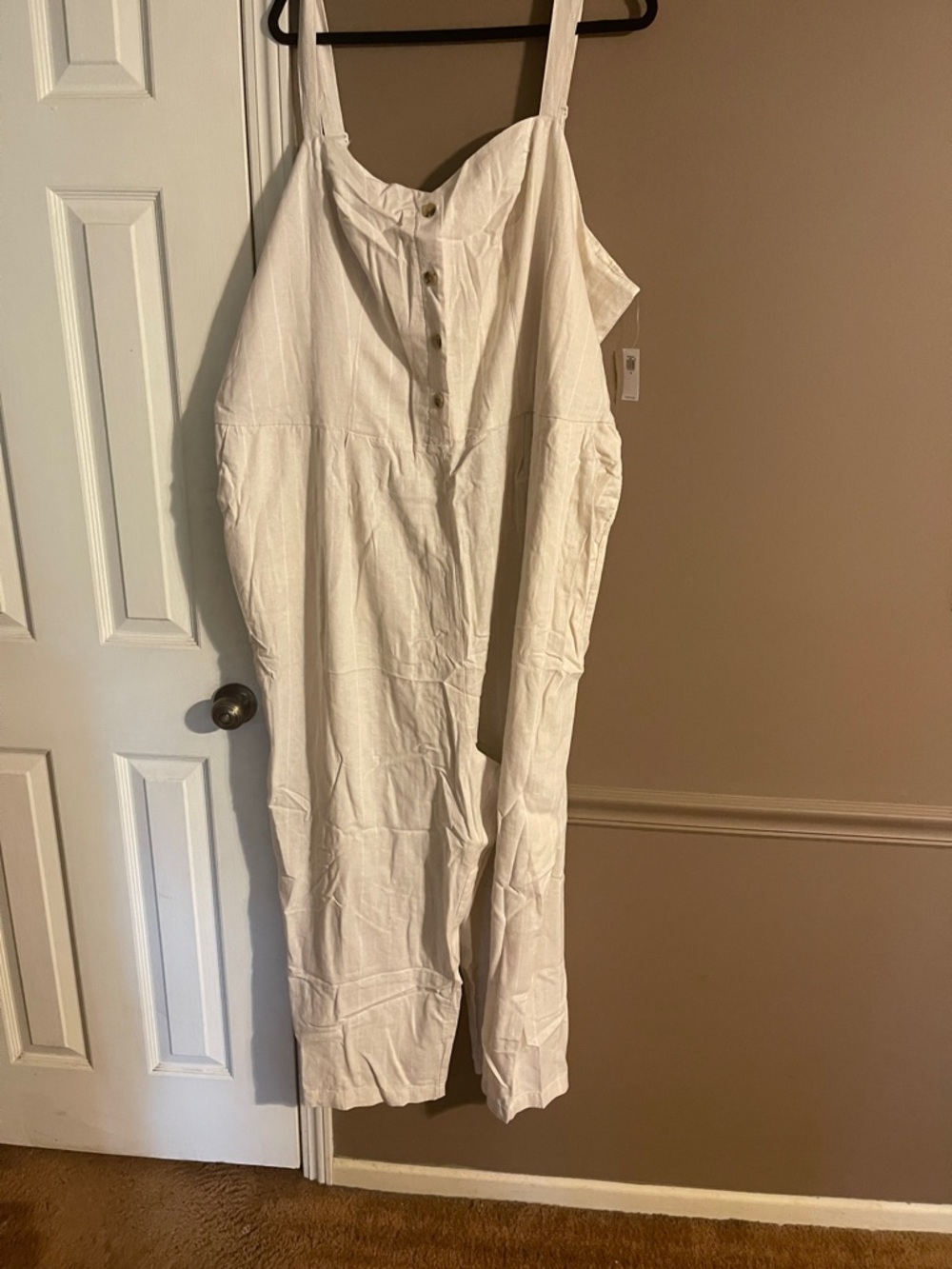 Old Navy White Linen-Blend Jumpsuit